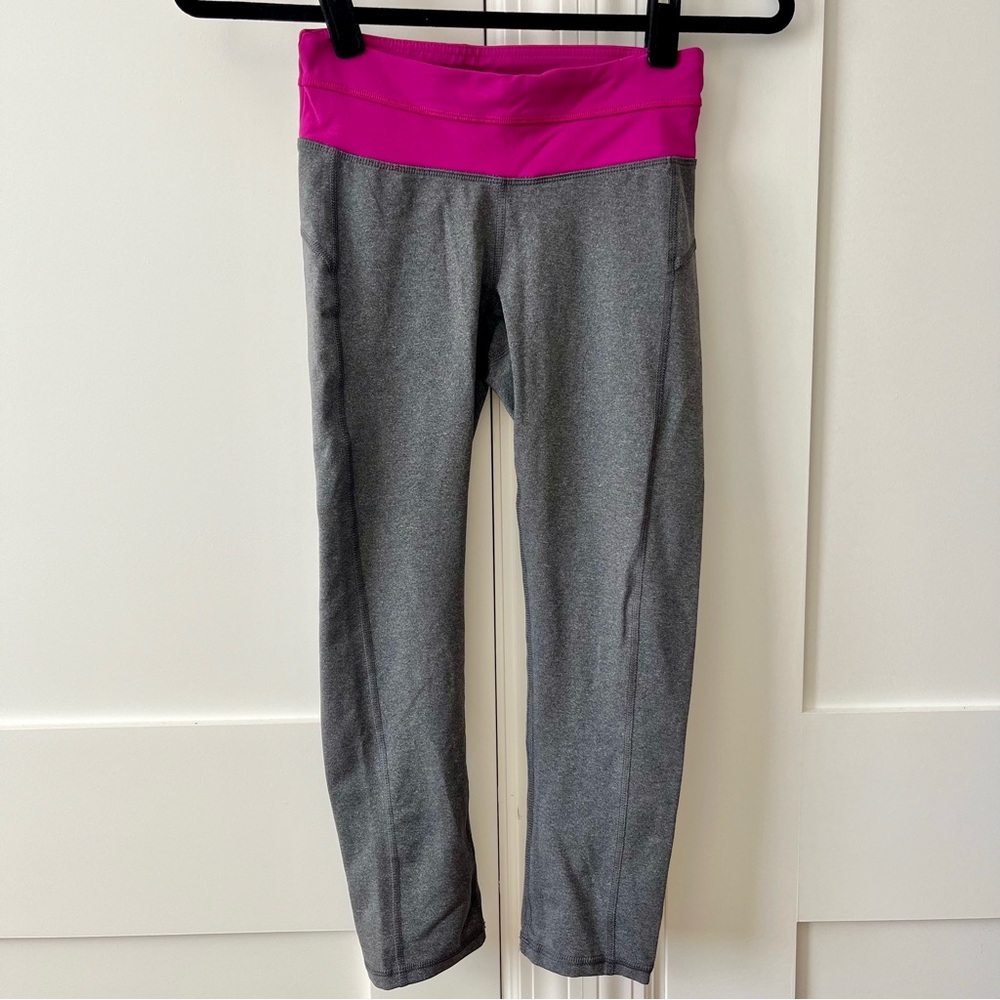 Champion Duo Dry Active Leggings Gray Pink Sz XS